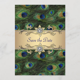 Elegante Pfauen-Hochzeit - "Save the Date" Save The Date