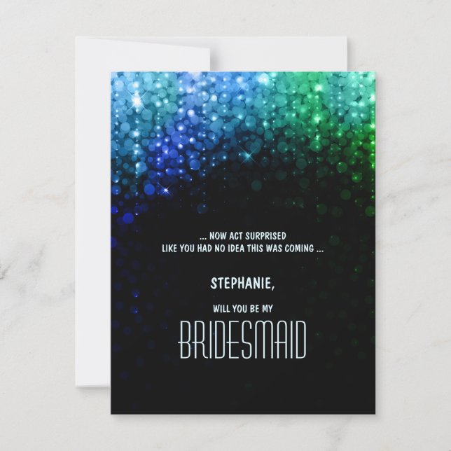 Elegante Pfauenfarbe Bucht Hochzeitsfrau Einladung (Vorderseite)