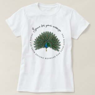 Elegante Pfauenillustration mit kreisförmiger Anpa T-Shirt