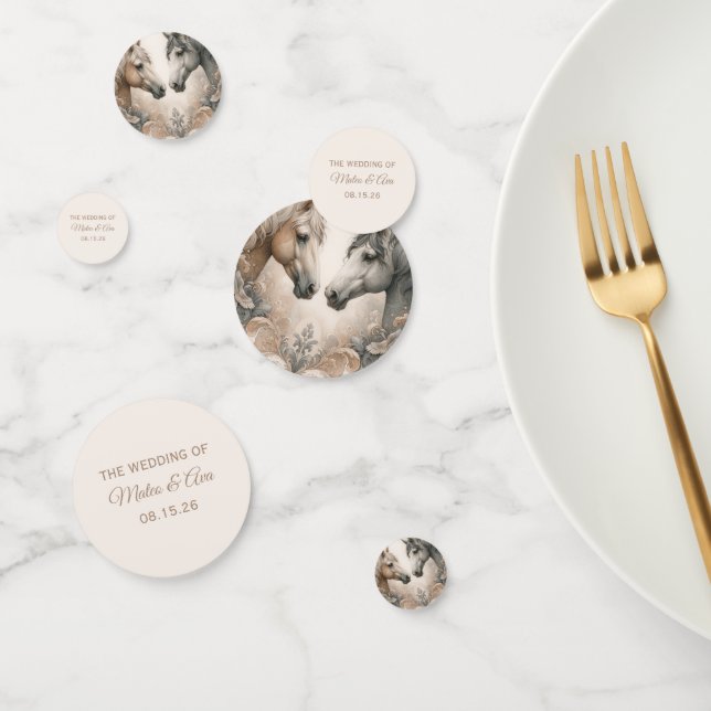 Elegante Pferde Custom Wedding Table Confetti Konfetti (Gruppe)
