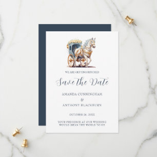 Elegante Pferde Gezeichnet Hochzeit Save The Date