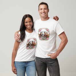 Elegante Pferde in floraler Kranz Kunst T-Shirt