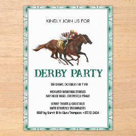 Elegante Pferderby-Party-Einladung Acryleinladungen