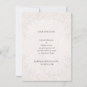 Elegante Pfingstrose-Rosé-Blumen-Hochzeit-Save The Save The Date