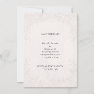 Elegante Pfingstrose-Rosé-Blumen-Hochzeit-Save The Save The Date