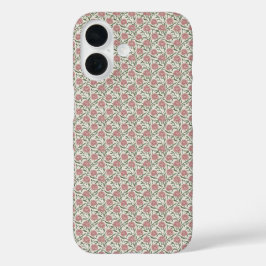 Elegante Pfingstrose und moosige Weinranke im Wass iPhone 16 Hülle