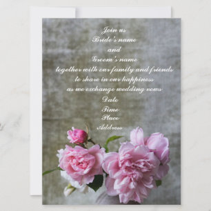 Elegante Pfingstrosen-Hochzeitseinladungen Einladung