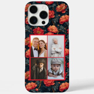 Elegante Pfingstrosen individuelles Fotocollage iP iPhone 16 Pro Max Hülle