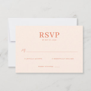 Elegante Pfirsich-Antwortkarte RSVP Karte