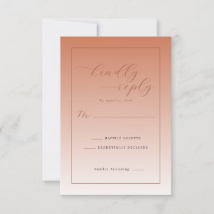 Elegante Pfirsich-Antwortkarte RSVP Karte