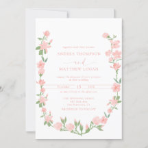 Elegante Pfirsich-Blumen-Botanische Hochzeit