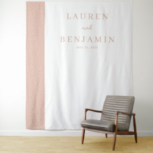 Elegante Pfirsich gepunktet Minimalist Wandteppich