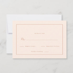 Elegante Pfirsich-Minimalistische Kalligrafie RSVP Karte