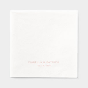 Elegante Pfirsich-Minimalistische Namen Servietten Mit Folie