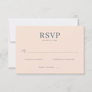 Elegante Pfirsich-RSVP-Karte RSVP Karte