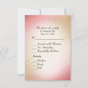 Elegante Pfirsich-RSVP mit Menüauswahl RSVP Karte