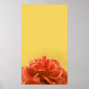 Elegante Pfirsich und gelbe blühende Kunst Poster