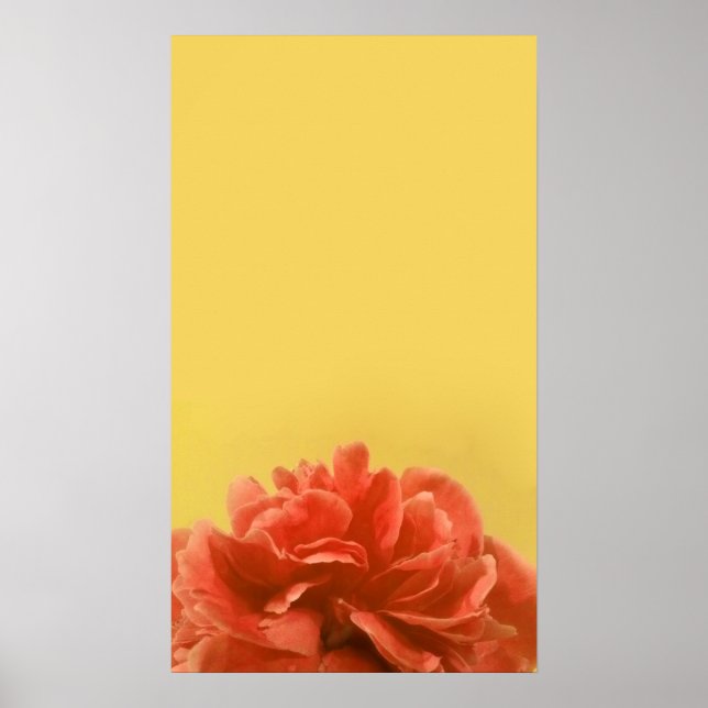 Elegante Pfirsich und gelbe blühende Kunst Poster (Vorne)