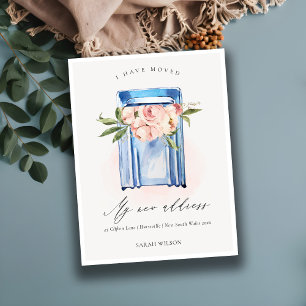 Elegante Pfirsichblaue Blumeneinlaufstelle Ich bin Postkarte