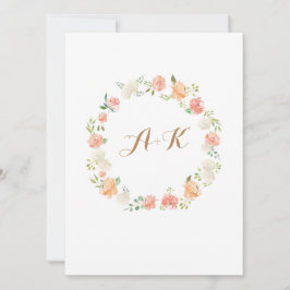 Elegante pfirsichfarbene Blume Einladung