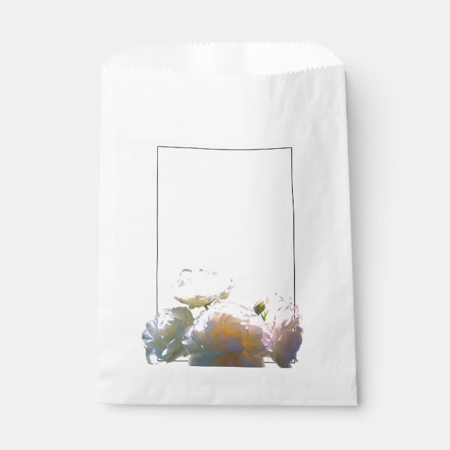 Elegante, pfirsichorange Rose Geschenktütchen (Vorderseite)