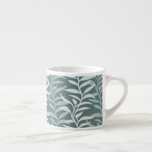 Elegante Pflanzensilhouette in rauchigem Teal Espressotasse