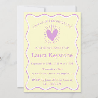 Elegante Pflaume, Creme & White zum Geburtstag Einladung
