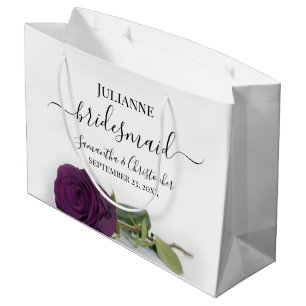Elegante Pflaume Lila Rose Edle Brautjungfer Hochz Große Geschenktüte