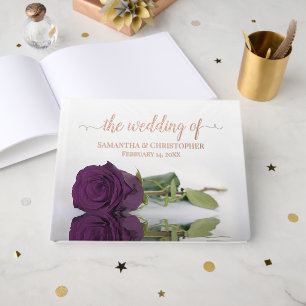 Elegante Pflaume Lila Rose Medium Wedding Foil Gästebuch
