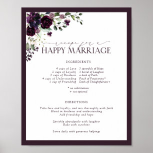 Elegante Pflaume Violett Rezept für eine glücklich Poster