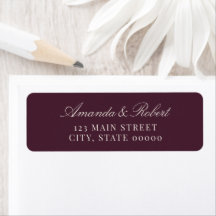 Elegante Pflaumen-Hochzeit-Rücksendeadresse