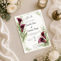 Elegante Pflaumen-Kalla-Lilie Romantische Hochzeit