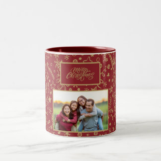 Élégante Photo de famille personnalisée Mug de Noë