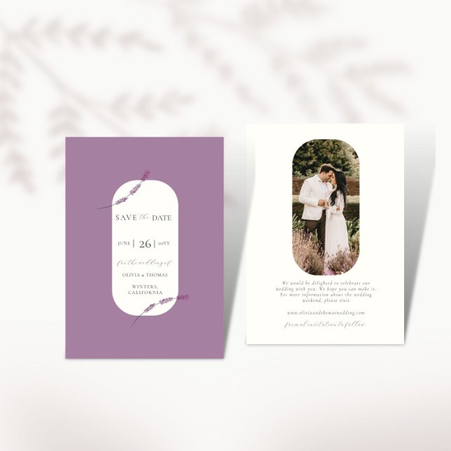 Élégante Photo de plante de lavande Mariage Carte  (Créateur téléchargé)