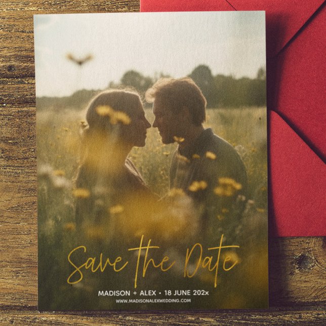 Élégante photo moderne Enregistrer la date Carte p (Créateur téléchargé)