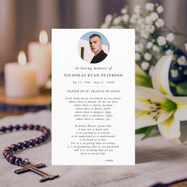 Elégante photo ovale Catholique St Francis Carte d (Créateur téléchargé)