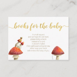 Elegante Pilze & Bienen, goldene Bücher für Baby Begleitkarte