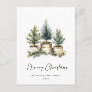 Elegante Pine Tree Christmas Company Gruß Postkarte