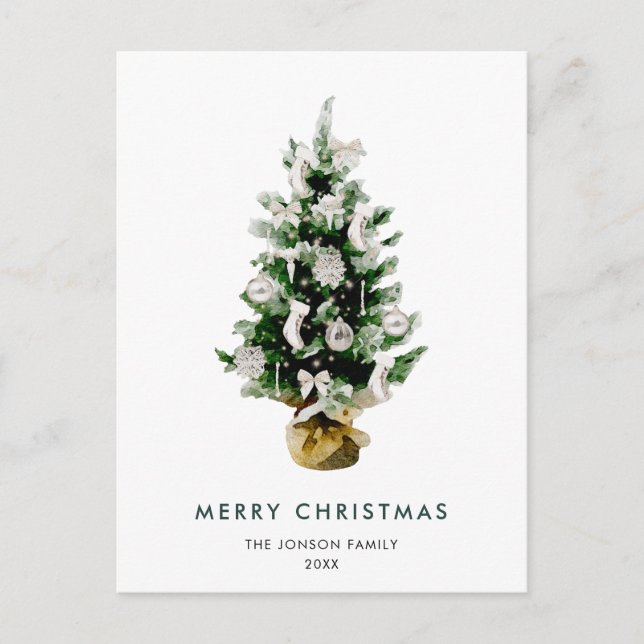Elegante Pine Tree Christmas Company Gruß Postkarte (Vorderseite)