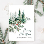 Elegante Pine Tree Weihnachten Corporate Gruß<br><div class="desc">Für weitere Anpassungen klicken Sie bitte auf den Link "Weitere Anpassung" und verwenden Sie unser Design-Tool,  um diese Vorlage zu ändern.</div>