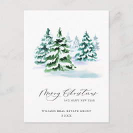 Elegante Pine Tree Weihnachten Corporate Gruß Pos Postkarte