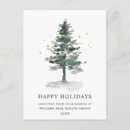 Elegante Pine Tree Weihnachten Corporate Gruß Postkarte