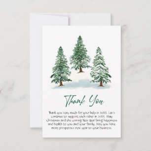 Elegante Pine Tree Weihnachten Corporate Holiday Dankeskarte