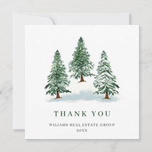 Elegante Pine Tree Weihnachten Corporate Holiday Dankeskarte