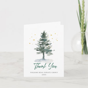 Elegante Pine Tree Weihnachten Corporate Holiday Dankeskarte