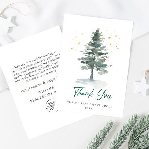 Elegante Pine Tree Weihnachten Corporate Holiday Dankeskarte
