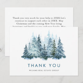 Elegante Pine Tree Weihnachten Corporate Holiday Dankeskarte