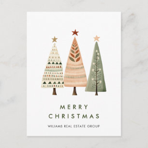 Elegante Pine Tree Weihnachtsfeiertage Postkarte