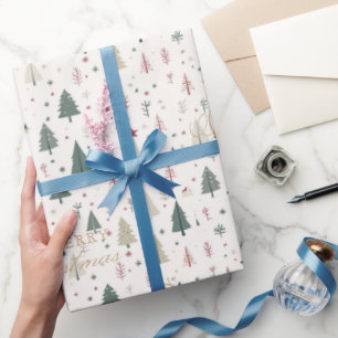 Elegante Pine Trees Heiligen Geschenkpapier