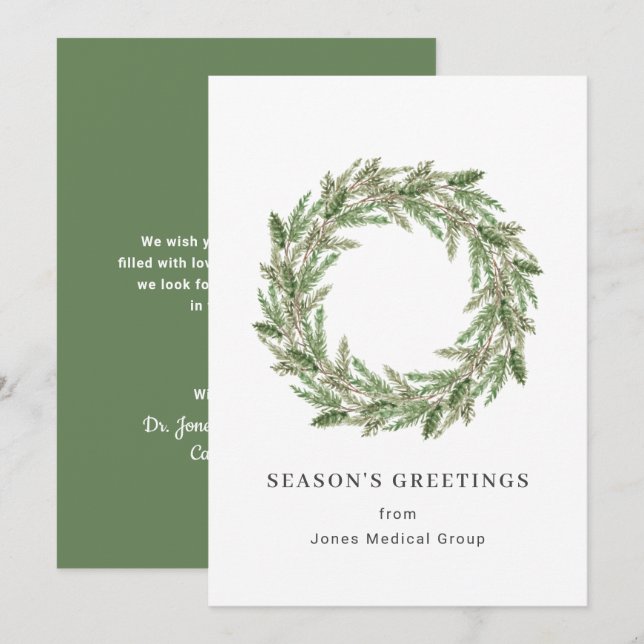 Elegante Pine Wreath Einfache Weihnachten (Vorne/Hinten)